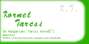 kornel tarcsi business card